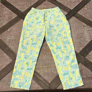Lilly Pulitzer Yellow and Blue Patterned Pants